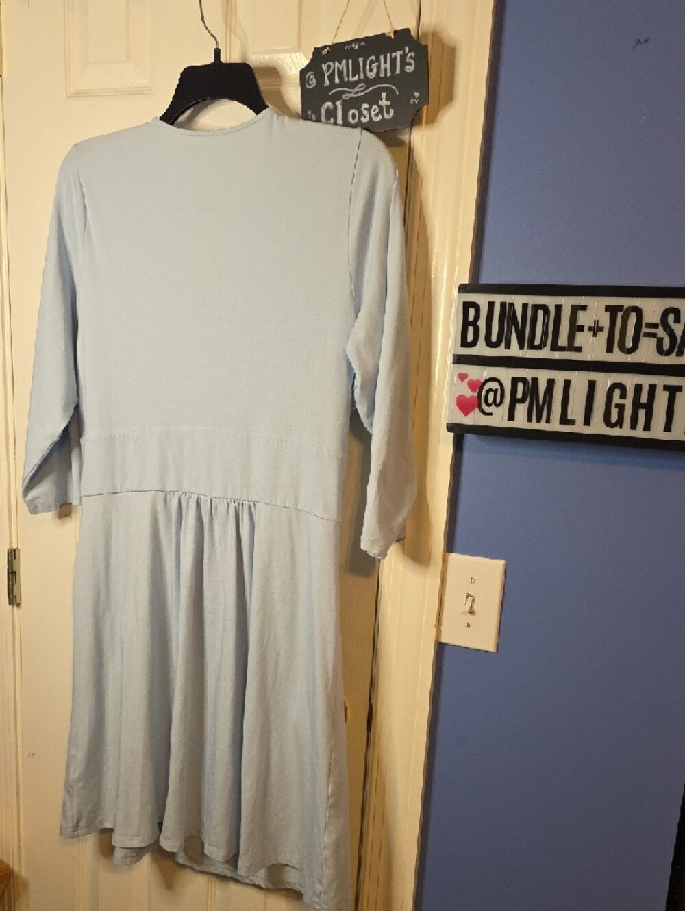 Lands' End Light Blue Wrap-Style 1X Dress - Picture 4 of 4